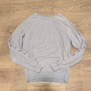 Garage Blue Lace-Up Sleeve Sweater